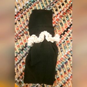 Lace Trimmed Knee High Black Socks